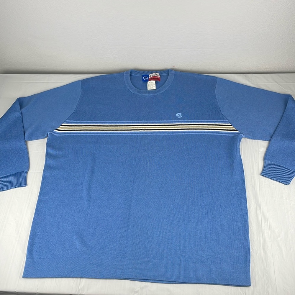 George Strait Cowboy Cut Collection Wrangler mens size XL blue sweater dressy